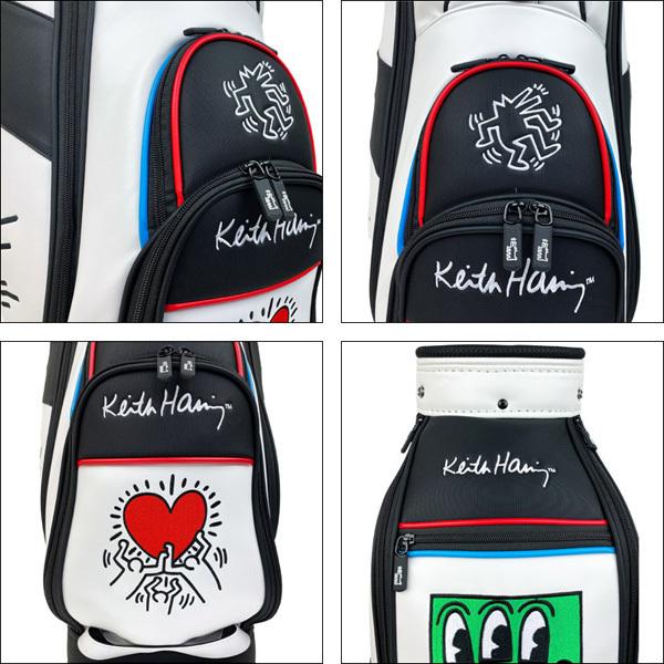 Keith Haring キースヘリング KHCB-09 WH カート キャディバッグ Keith Haring キースヘリング KHCB-09 WH カート キャディバッグ
