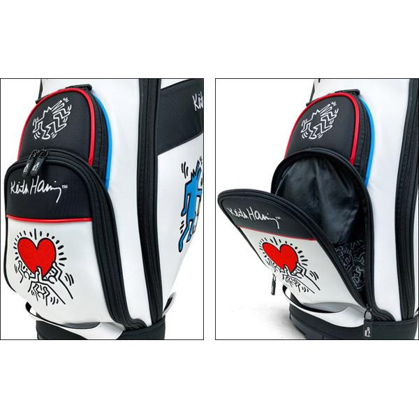 Keith Haring キースヘリング KHCB-09 WH カート キャディバッグ Keith Haring キースヘリング KHCB-09 WH カート キャディバッグ