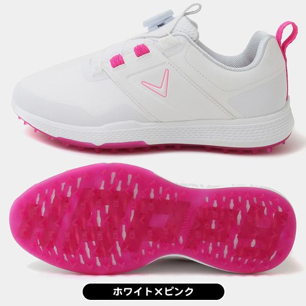 【新品未使用】◆Callaway ゴルフシューズ 24cm ホワイト/ピンク Callaway（キャロウェイ） （在庫処分）レディース 2025 シェブネオン
