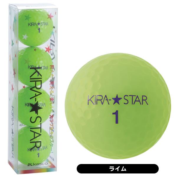 新品 キャスコ KIRA★STAR ゴルフボール 1ダース ライム kasco（キャスコ） キラ スター 2 ゴルフボール 1ダース 12球入り 飛