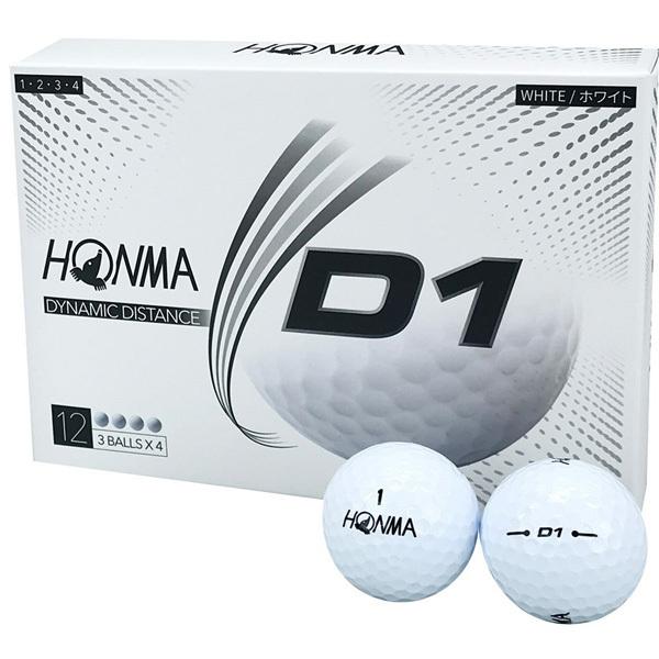 10/5まで10%OFFクーポンあり 本間ゴルフ HONMA 2020 D1 ホワイト ゴルフボール 1ダース つるやゴルフ - 通販