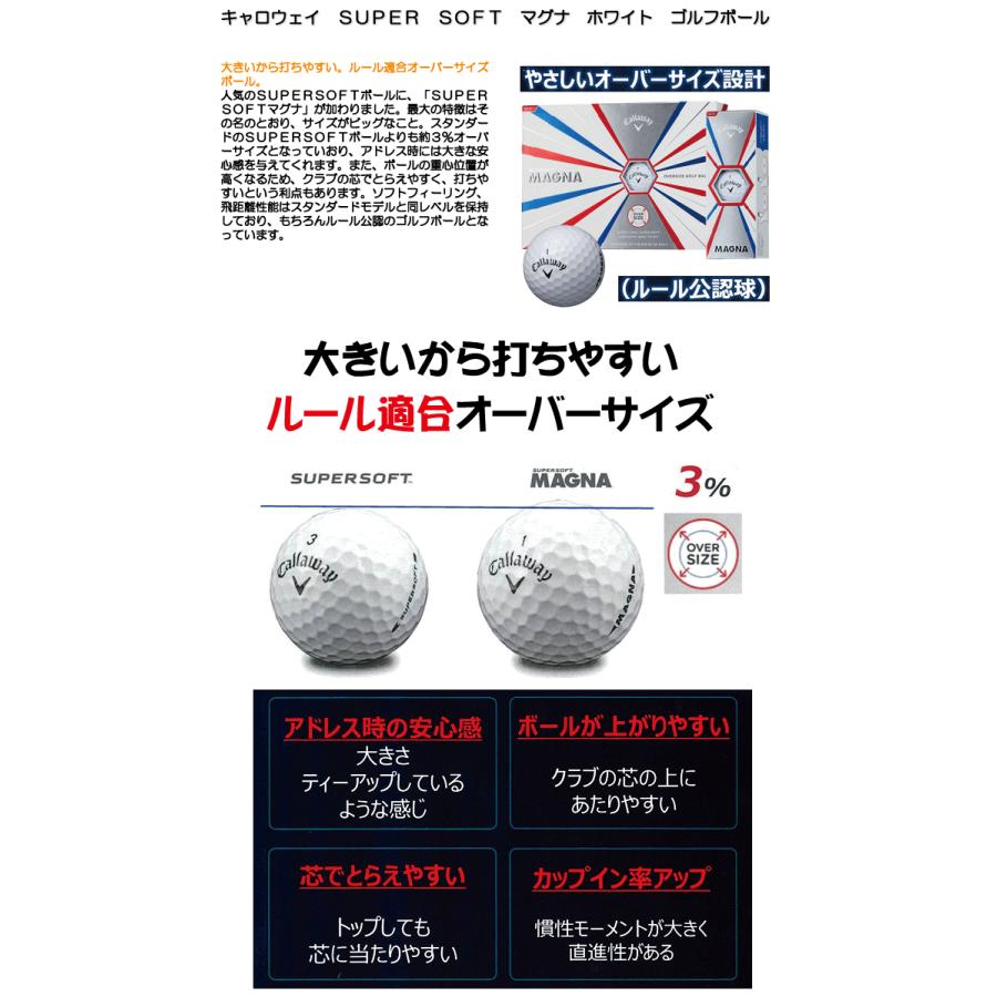 キャロウェイ スーパーソフト マグナ ホワイト ゴルフボール １ダース Super Soft Magna つるやゴルフ 通販 Paypayモール