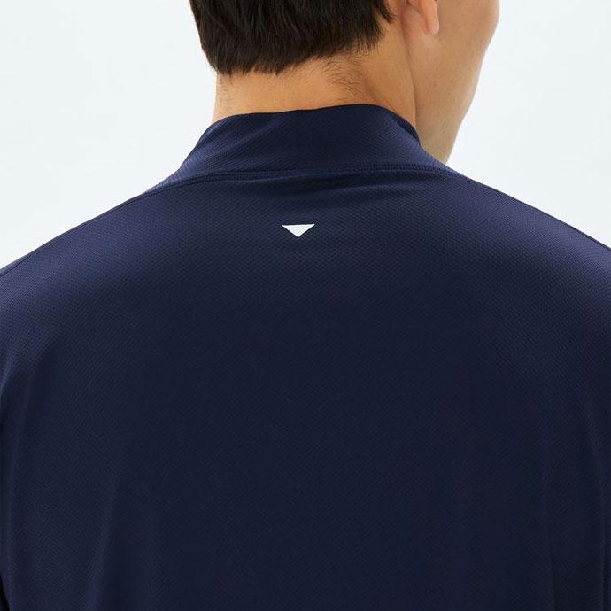 アンパスィ ショットスムーザー半袖モックネックシャツ ネイビーM and per se（アンパスィ） ゴルフウエア メンズ ショットスムーザー