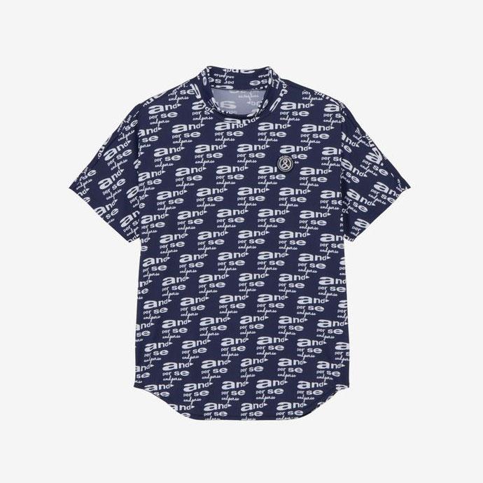 ゴルフウエア レディース アンパスィ COOL is COOL プリンテッド半袖モックネックシャツ 春 夏 26SS_7