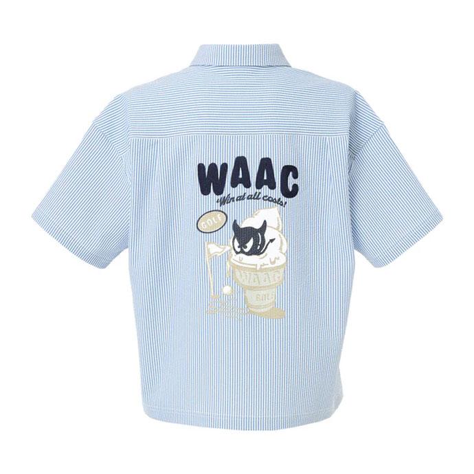 【美品】WAAC ワック　スカーフ付き Tシャツ　サイズ3 Ｌサイズ WAAC ゴルフウエア レディース ワック 半袖ハーフジップポロ 春 夏