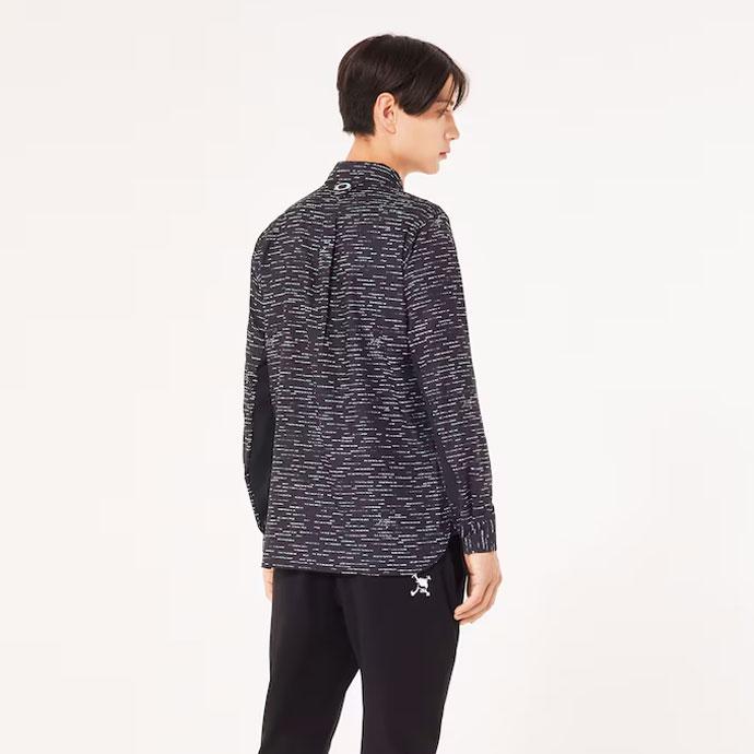 新品　オークリーゴルフ　メンズウエア　ロングシャツ　3D WV LS SHIRT OAKLEY（オークリー） ゴルフウエア SKULL DOBBY WV LS