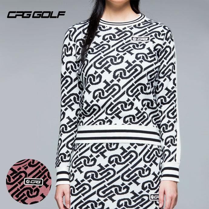 cpgゴルフ　ロゴ入り黒白セーター cpgゴルフロゴ入り黒白セーター