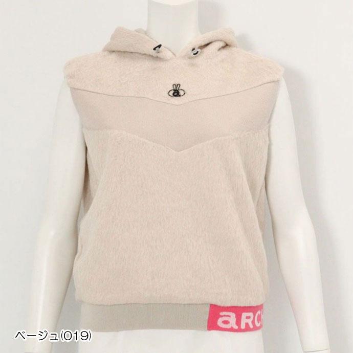 アルチビオ　ベスト　フード archivio（アルチビオ） ゴルフウエア レディース フード付きシャギー