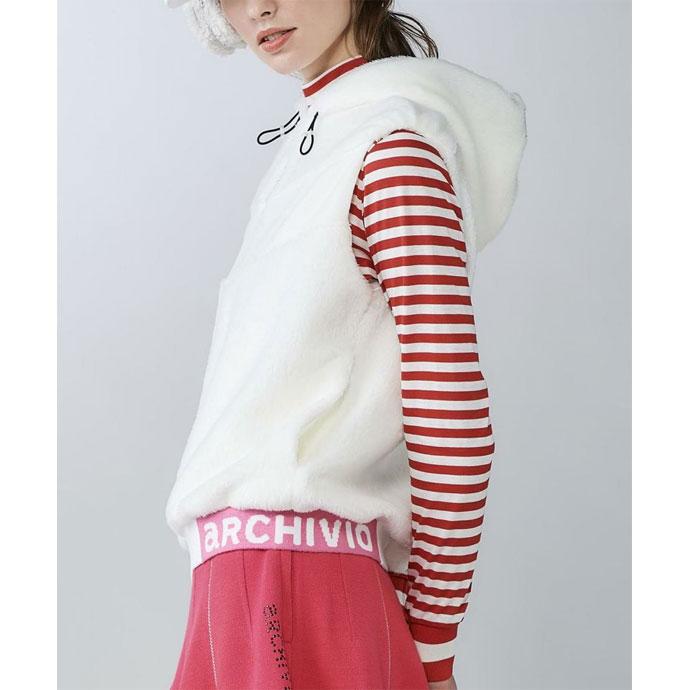 archivio（アルチビオ） ゴルフ レディース フード付きシャギーベスト