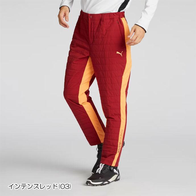 【プーマ】ゴルフダウンパンツ 【M】BK ダウンパンツ メンズ ゴルフパンツ 暖か裏起毛 裏フリースボア