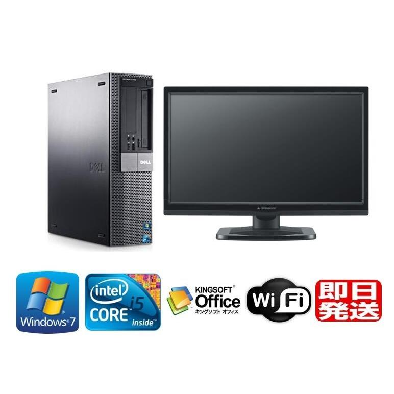 Windows7 Pro 64BIT/DELL Optiplex 980 SFF/Core i5 3.20GHz/8GB/新品SSD 240GB/DVD/Office付/新品無線LAN付/22型液晶