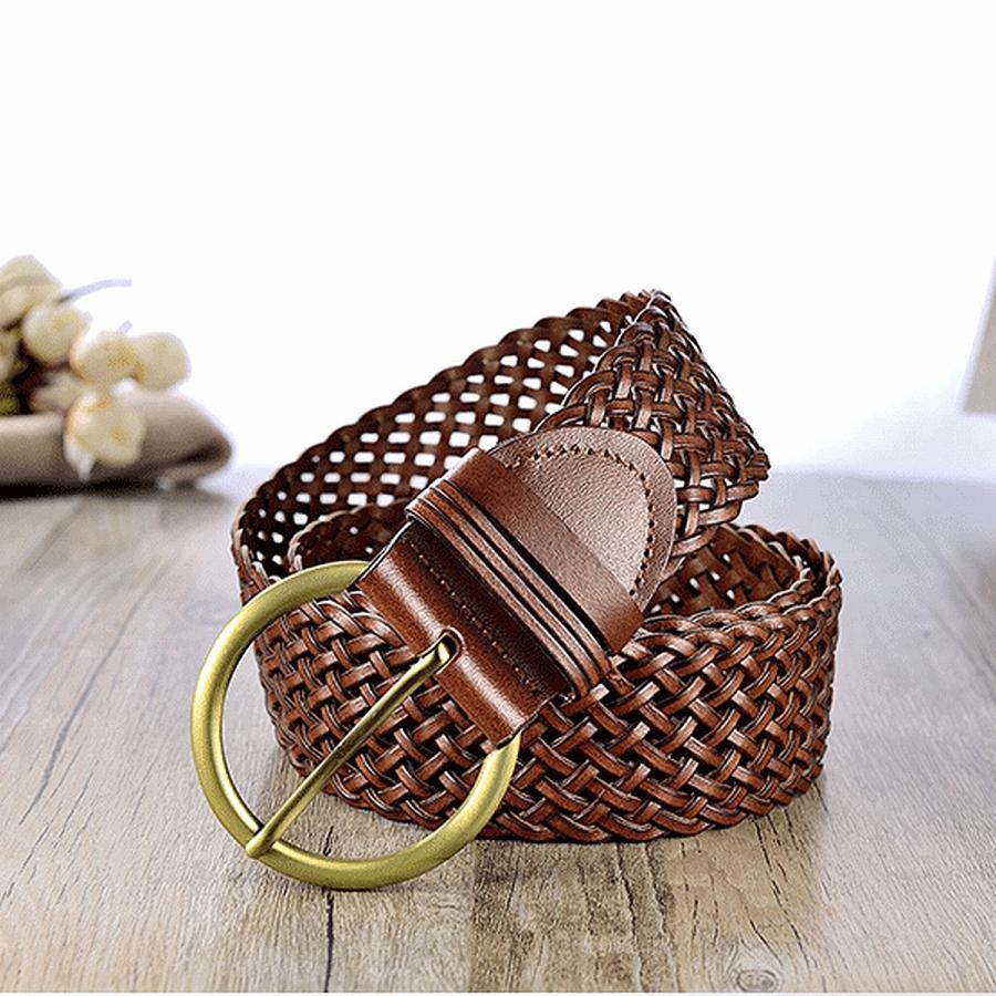 レザーベルト 編み込み スペイン製 ウェスタン ブラウン Lucky Brand レディース 編み込みレザー ウェスタンベルト タン