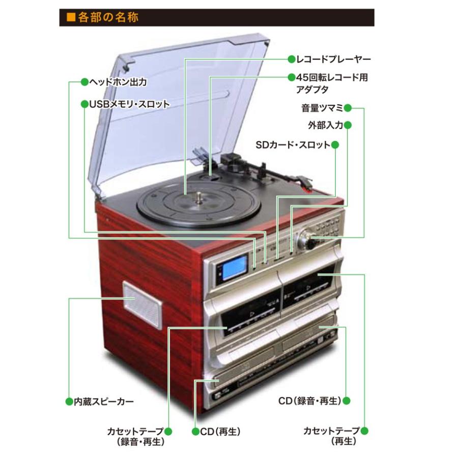 Bearmax CDコピーができる ダブルCDマルチレコードプレーヤー Bearmax CDコピーができる ダブルCDマルチレコードプレーヤー