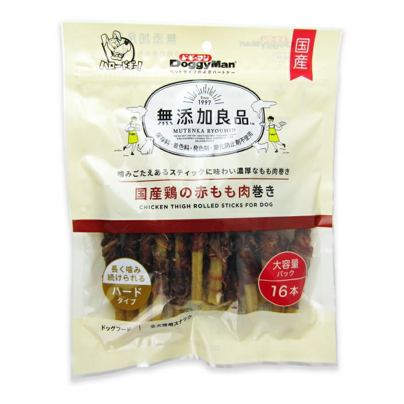 DoggyMan 国産鶏の赤もも肉巻き 16本入り10袋 ドギーマン ドギーマンハヤシ 無添加良品 国産鶏の赤もも肉巻き 16本