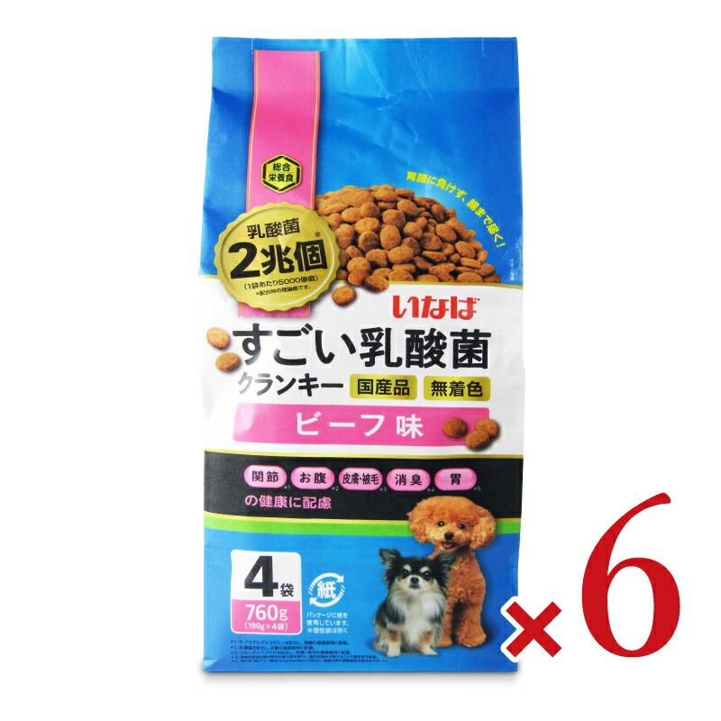 いなばペットフード いなば すごい乳酸菌クランキービーフ味 190g×4袋
