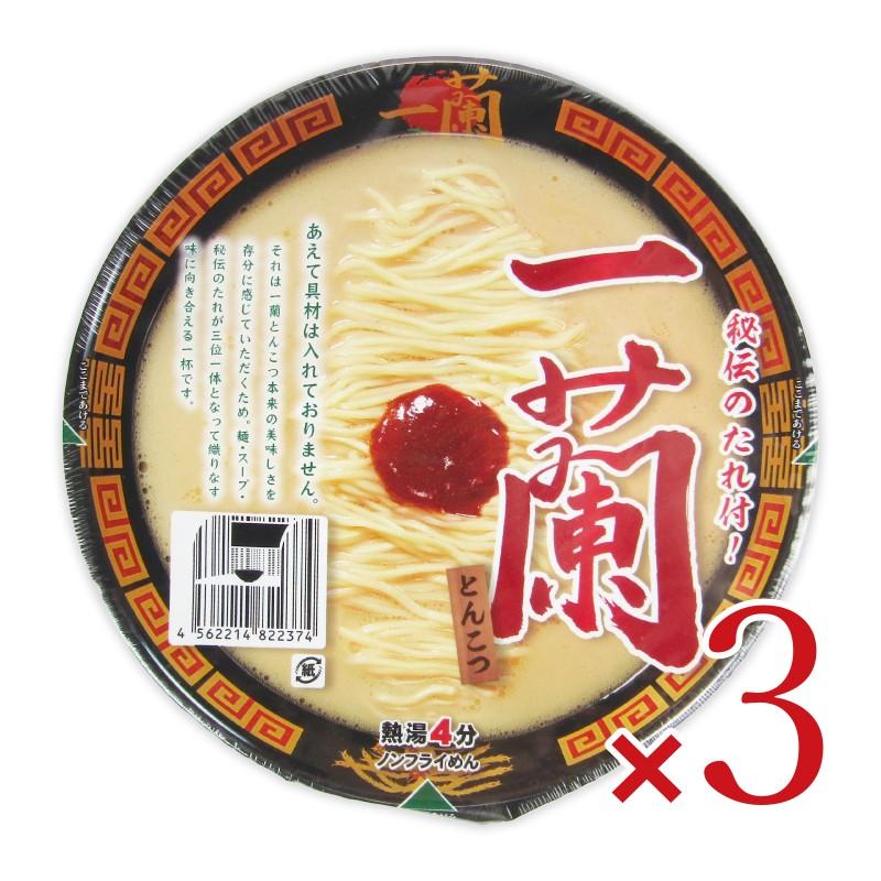 一蘭（ICHIRAN） とんこつ 138g（カップ） × 3個 : にっぽん津々浦々