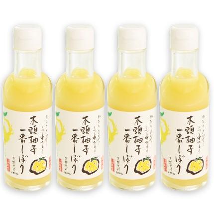 木頭ゆず 一番しぼり 200ml ×4本 黄金の村 徳島特産柚子 爆買