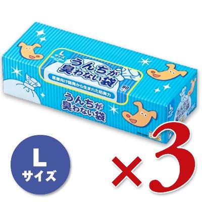 うんちが臭わない袋BOS 箱型 Lサイズ 90枚入り × 3箱 スーパーワイドサイズ クリロン化成｜tsutsu-uraura