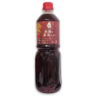 黒酢 飲む酢 飲むお酢 お酢飲料 フルーツビネガー 内堀醸造 黒酢と果実の酢 1L 1000ml｜tsutsu-uraura