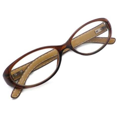 激安ブランド おしゃれ レディース かわいい 老眼鏡 シニアグラス リーディンググラス オーバル 革製テンプル ブラウン Gl02 1 00 美しい Turningheadskennel Com
