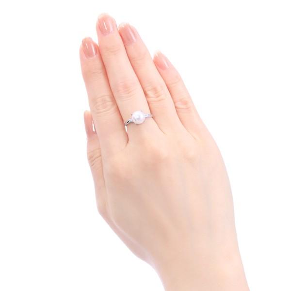 ジュエリーツツミ プラチナアコヤ真珠リング（8mm） : ジュエリー