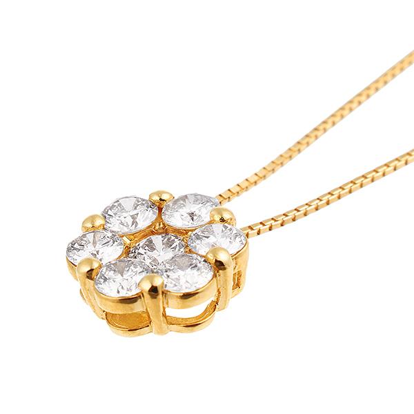 【国産】 K18イエローゴールドダイヤモンドネックレス 【V2179681657】(79200円)