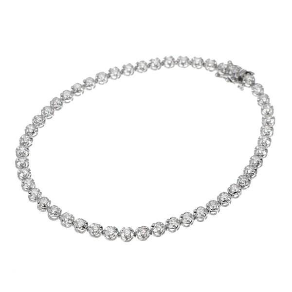 K14ホワイトゴールドダイヤモンドブレスレット