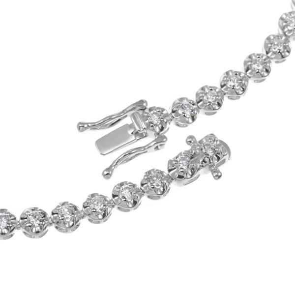 秋冬の主役◎ K14ホワイトゴールドダイヤモンドブレスレット 【HO1931980925】(70200円)