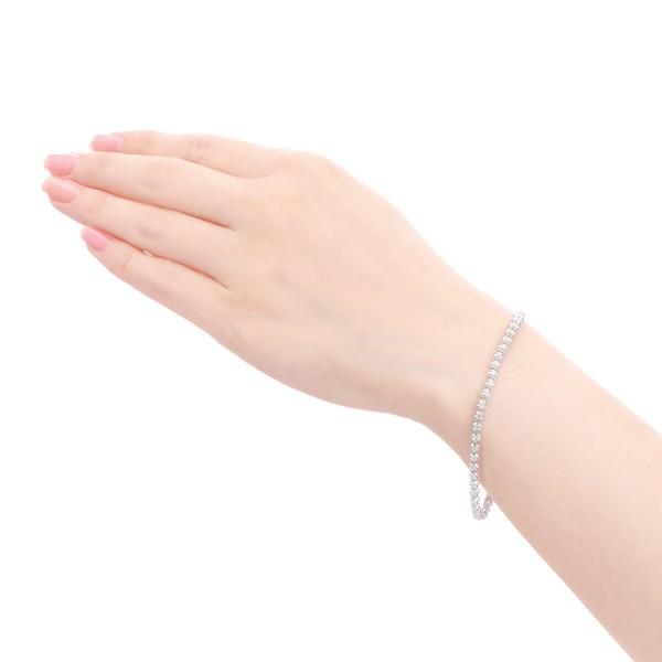 秋冬の主役◎ K14ホワイトゴールドダイヤモンドブレスレット 【HO1931980925】(70200円)