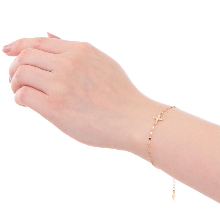 保障できる ジュエリーツツミ K10イエローゴールドダイヤモンドブレスレット アクセサリー