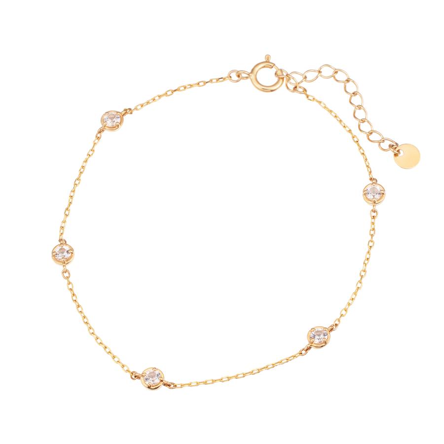 K10イエローゴールドホワイトトパーズブレスレット　ジュエリーツツミ ジュエリーツツミ K10イエローゴールドホワイトトパーズブレスレット