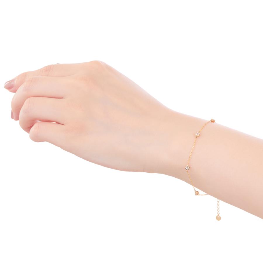 ジュエリーツツミ K10イエローゴールドホワイトトパーズブレスレット