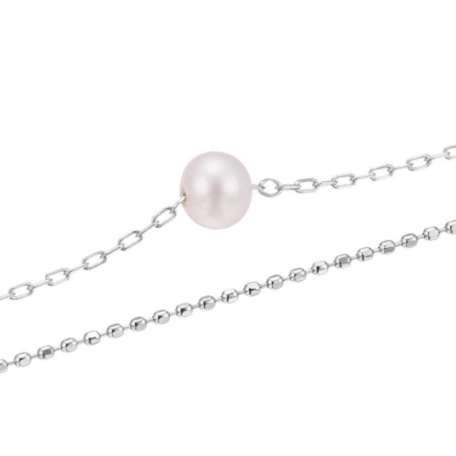 ジュエリーツツミ K10ホワイトゴールド淡水パールブレスレット