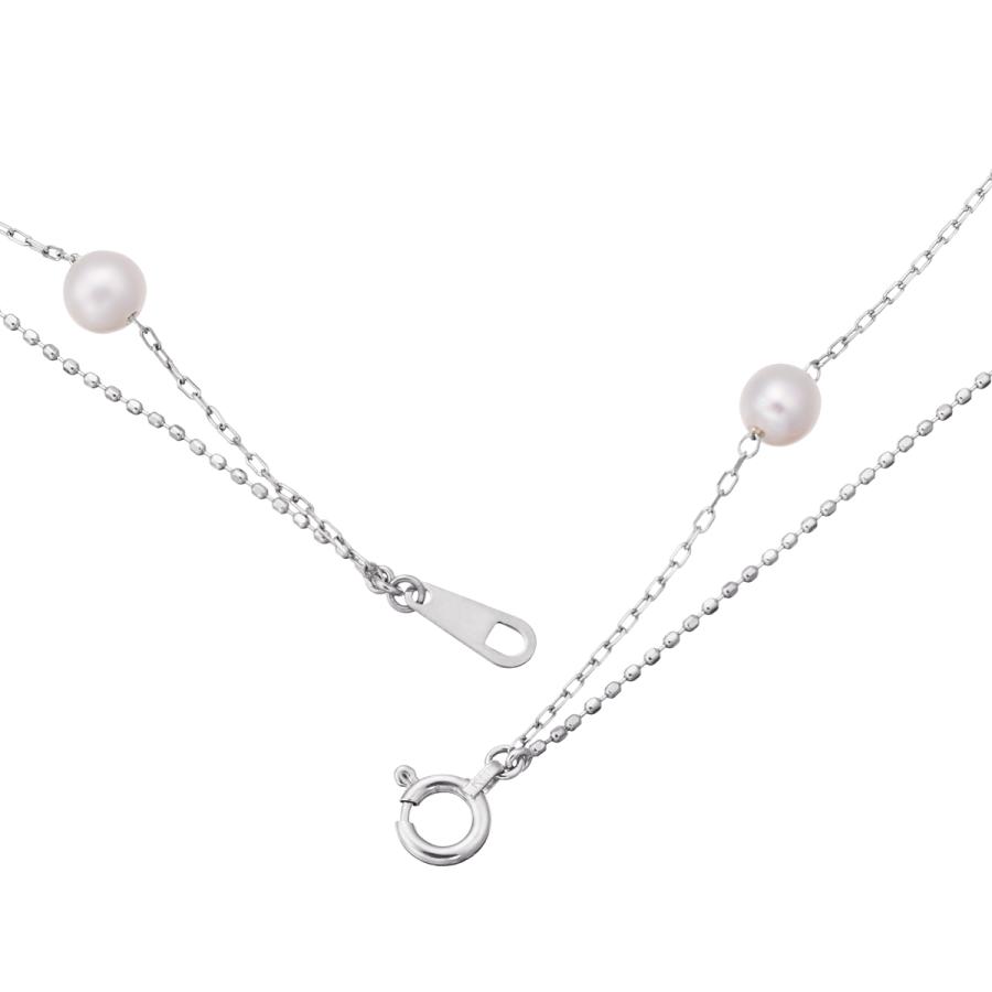ジュエリーツツミ K10ホワイトゴールド淡水パールブレスレット