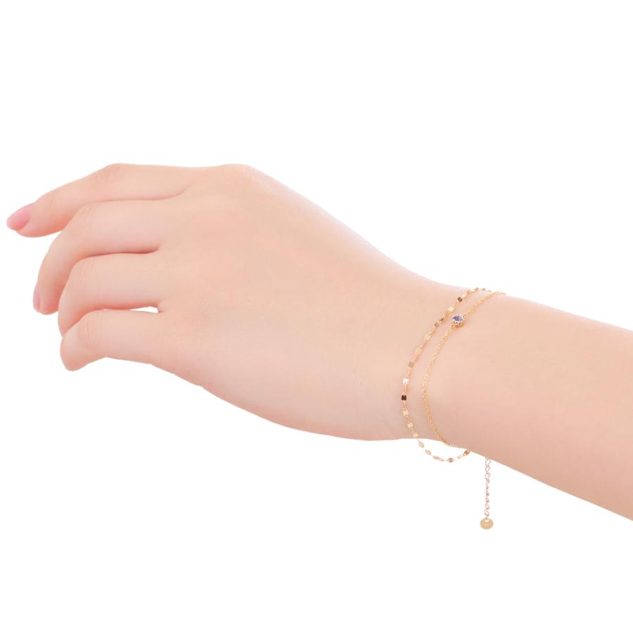 ジュエリーツツミ K10イエローゴールドタンザナイトブレスレット