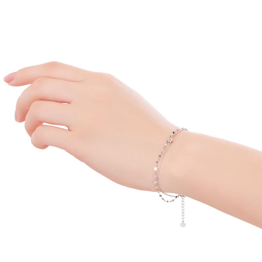 ジュエリーツツミ K10ホワイトゴールドアクアマリンブレスレット ジュエリーツツミ K10ホワイトゴールドアクアマリンブレスレット
