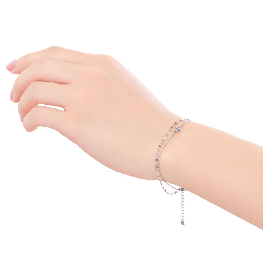 美品★4℃ K10 WG ブレスレット ゴールド ブルートパーズ ホワイト ジュエリーツツミ K10ホワイトゴールドブルートパーズブレスレット