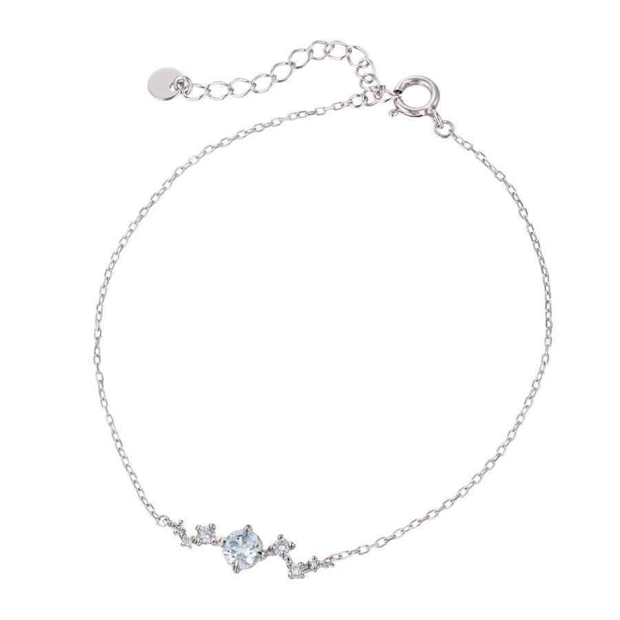 ジュエリーツツミ K10ホワイトゴールドアクアマリンブレスレット