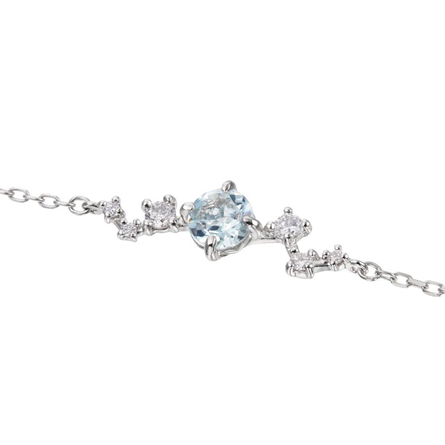 ジュエリーツツミ K10ホワイトゴールドアクアマリンブレスレット