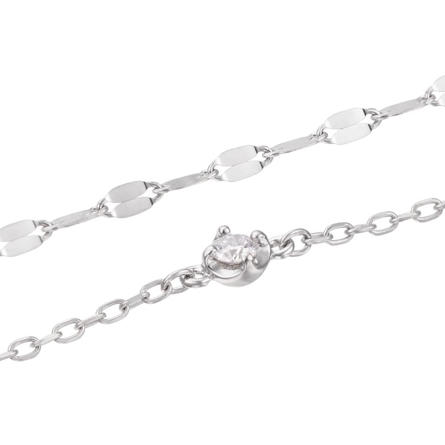 ジュエリーツツミ K10ホワイトゴールドダイヤモンドブレスレット