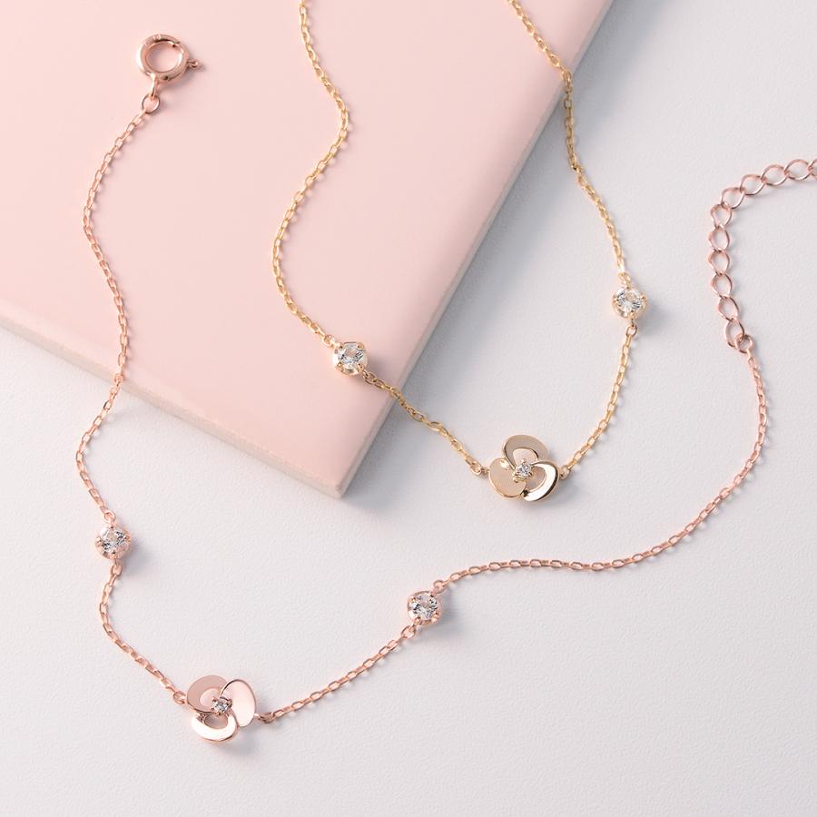 ジュエリーツツミ K10イエローゴールドホワイトトパーズブレスレット