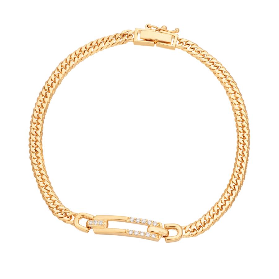 ジュエリーツツミ K18イエローゴールドダイヤモンドブレスレット