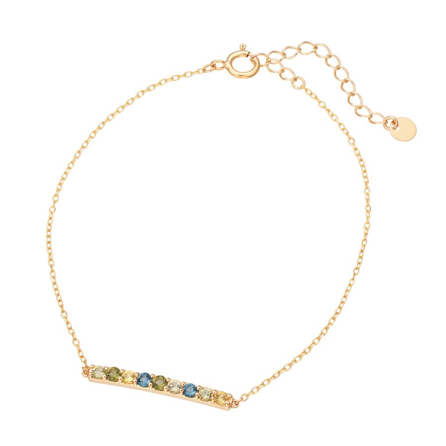 ジュエリーツツミ K10イエローゴールドマルチストーンブレスレット