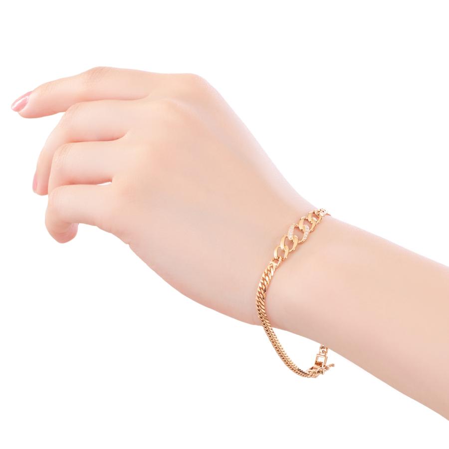 ジュエリーツツミ K18イエローゴールドダイヤモンドブレスレット