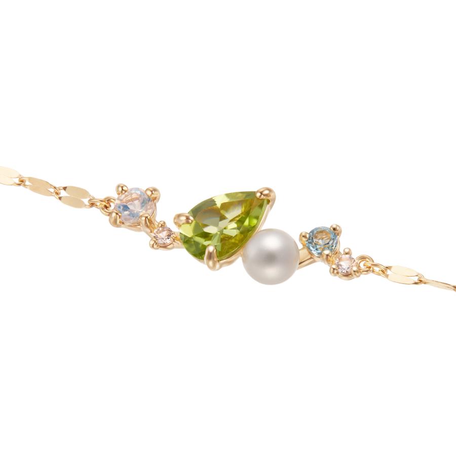 ジュエリーツツミ K10イエローゴールドマルチストーンブレスレット