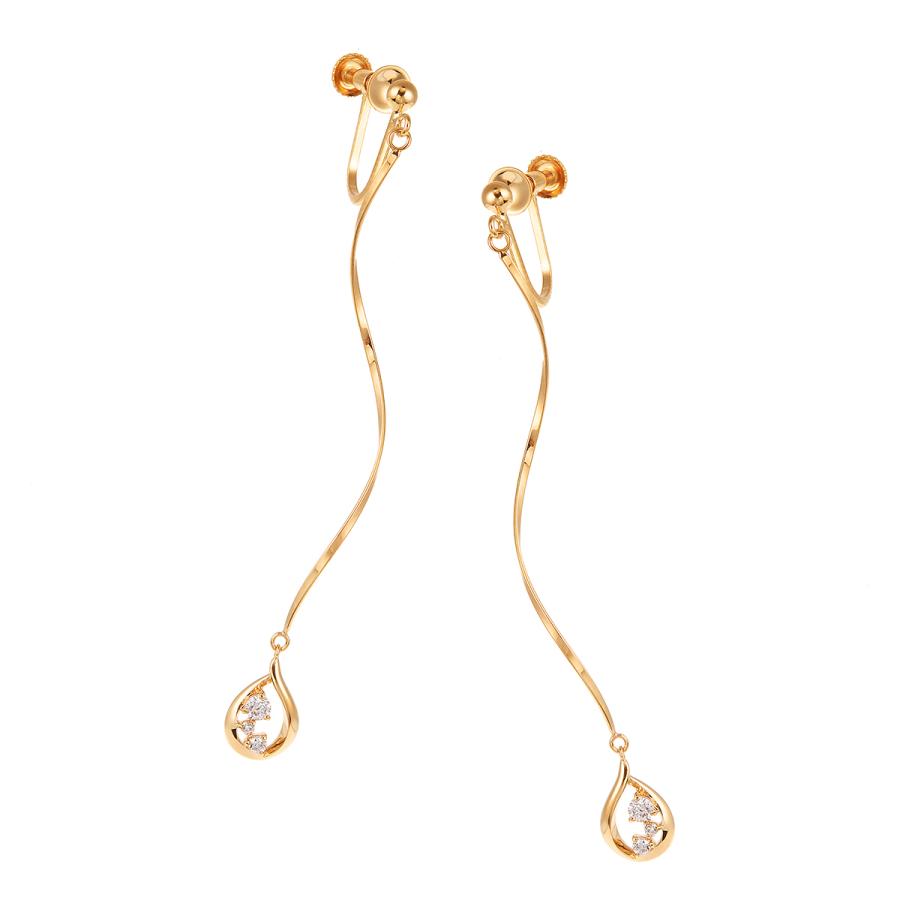 K18イエローゴールドダイヤモンドイヤリング