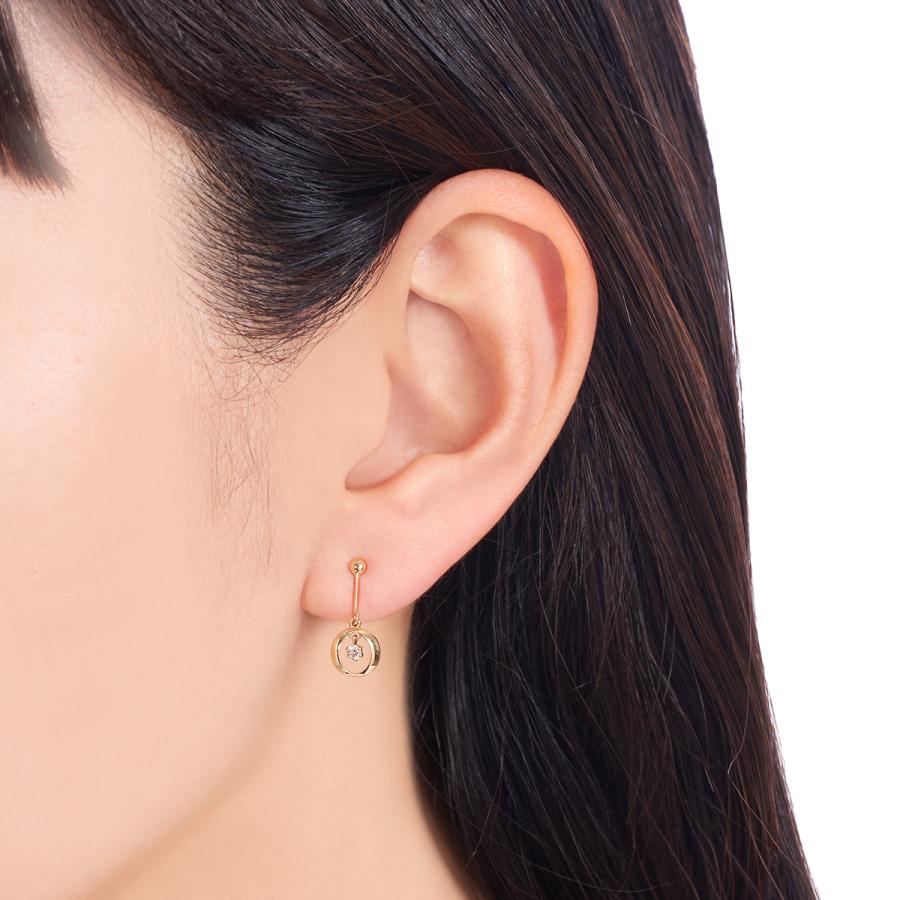 K10イエローゴールドダイヤモンドイヤリング :RER127:ジュエリーツツミ