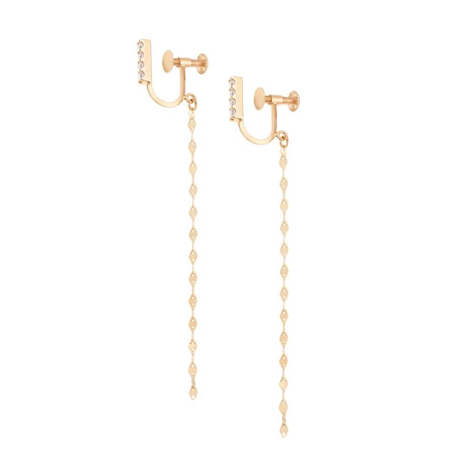 K10イエローゴールドダイヤモンドイヤリング 