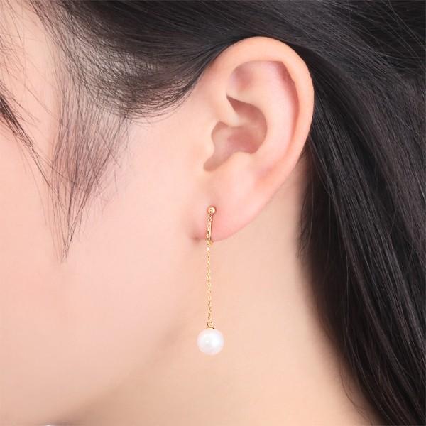 ジュエリーツツミ K10イエローゴールド淡水パールイヤリング（7.5mm