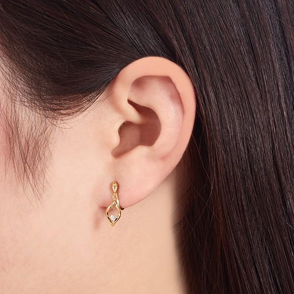 K10イエローゴールドダイヤモンドイヤリング 